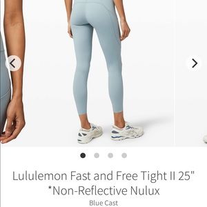 Lululemon fast and free 25” size 6 in blue cast